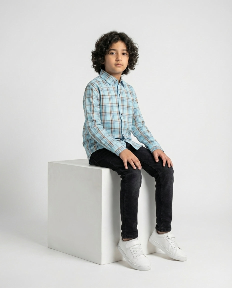 BLUE MUSTARD CHECK SHIRT