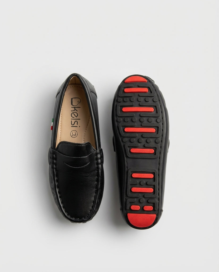 Black Milano Leather Loafers