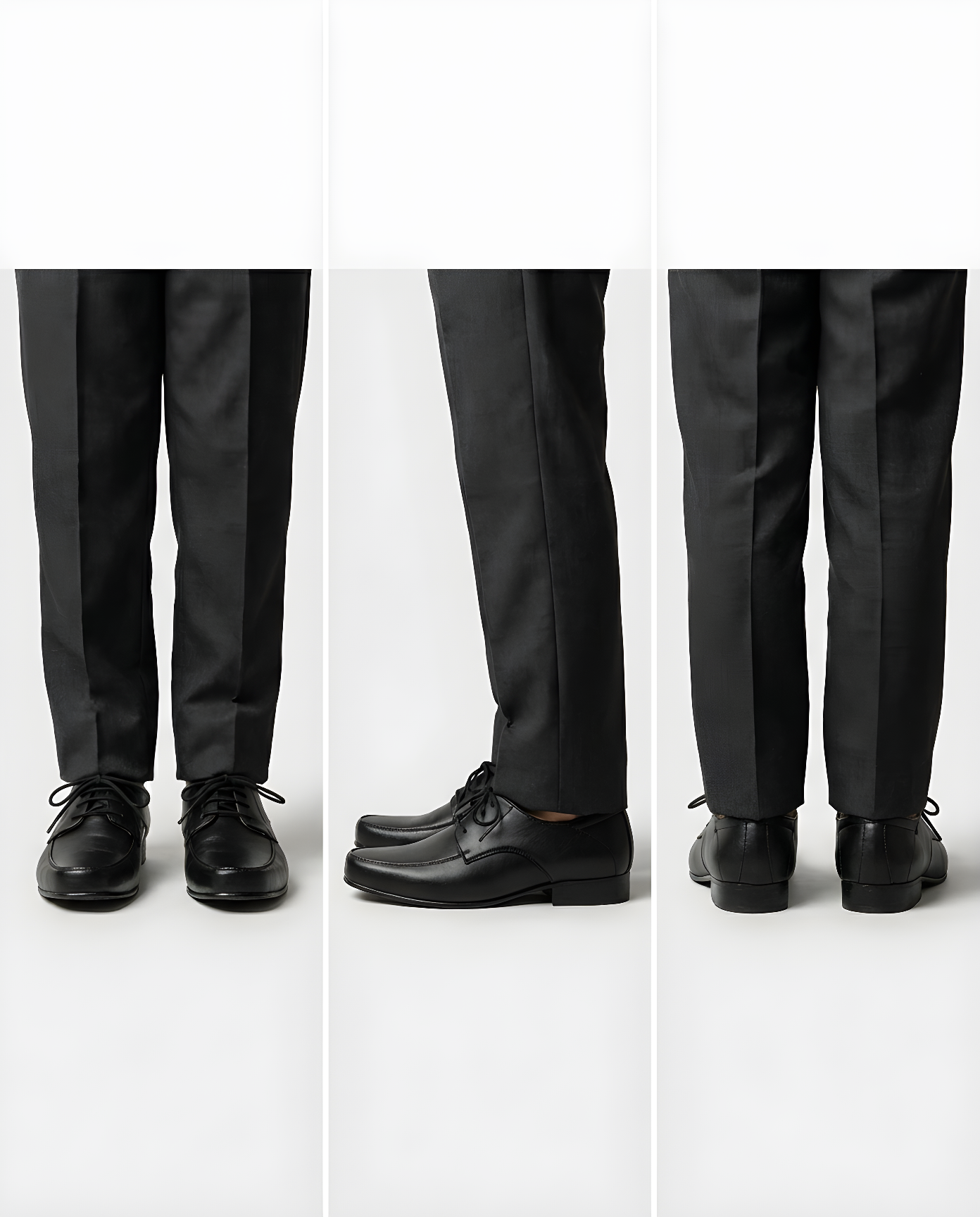 Boys classic black matte derby shoe โ toe detail