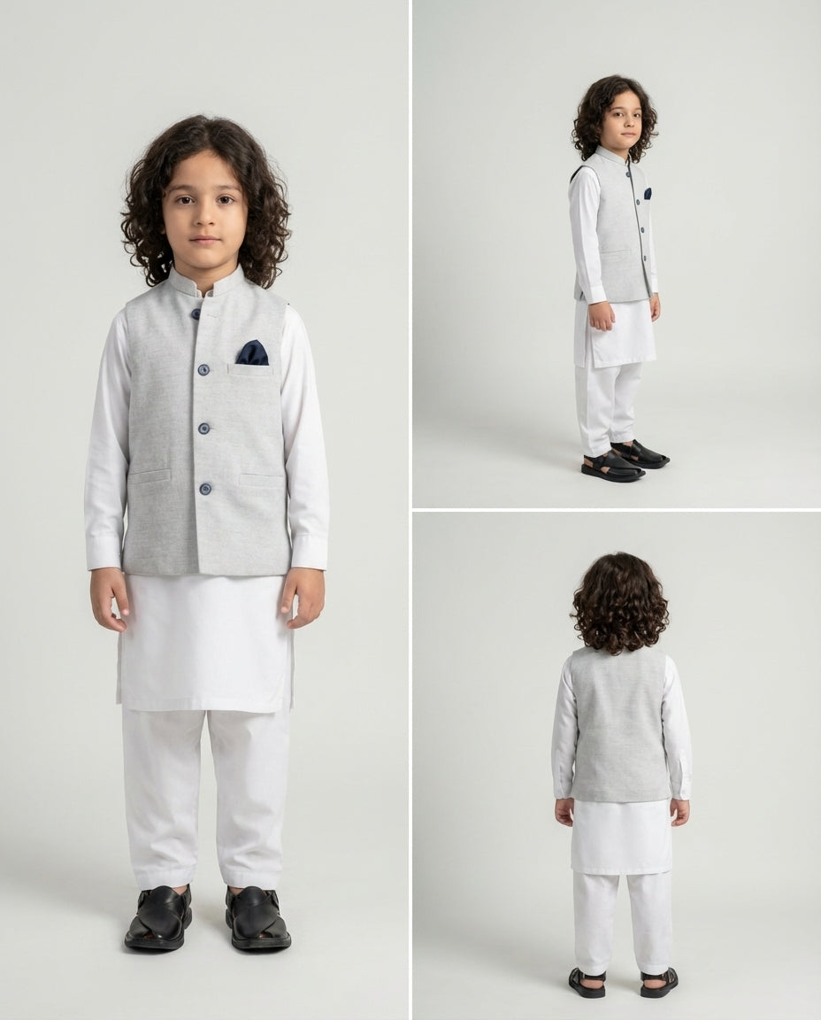 LIGHT STEEL GREY WAIST COAT