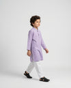 Boys lilac breeze cotton kurta with mandarin collar โ front view