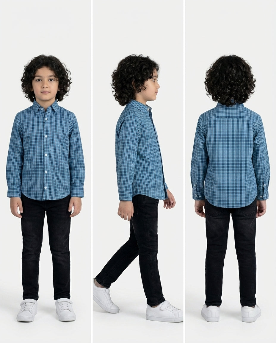 HUES OF BLUE CHECK SHIRT