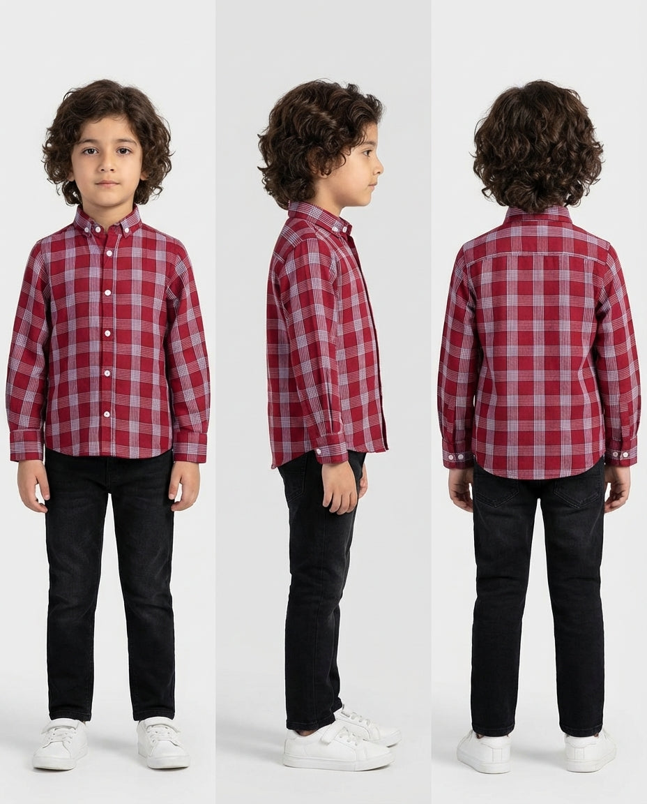 MAROON CHECK SHIRT
