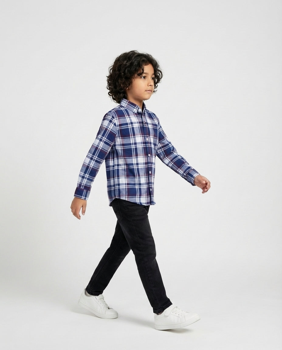 Classic Navy Plaid Shirt