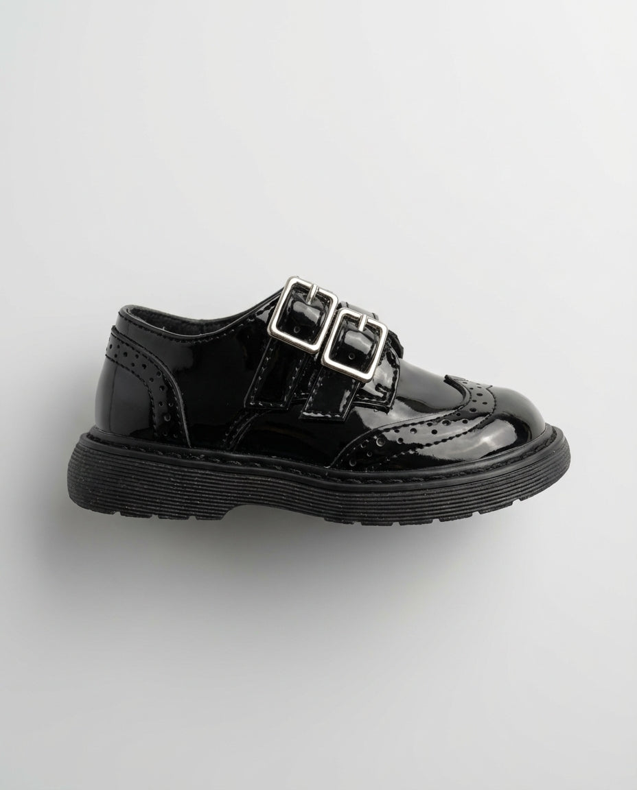 Glossy Black Monk Shoe