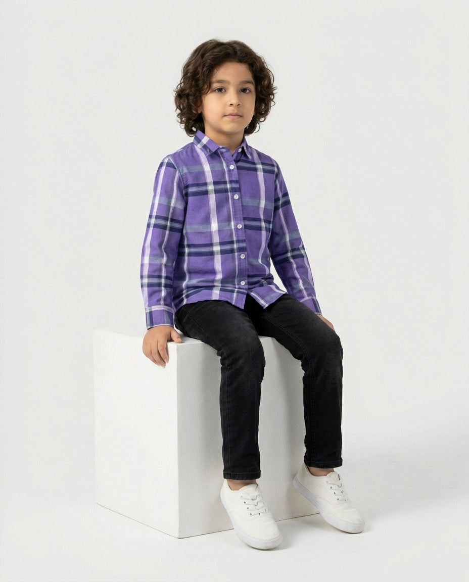 LOPSIDED PURPLE CHECK SHIRT