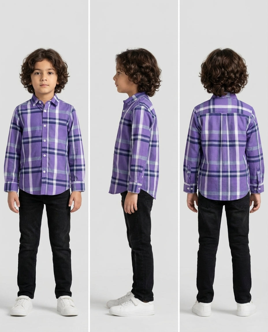 LOPSIDED PURPLE CHECK SHIRT