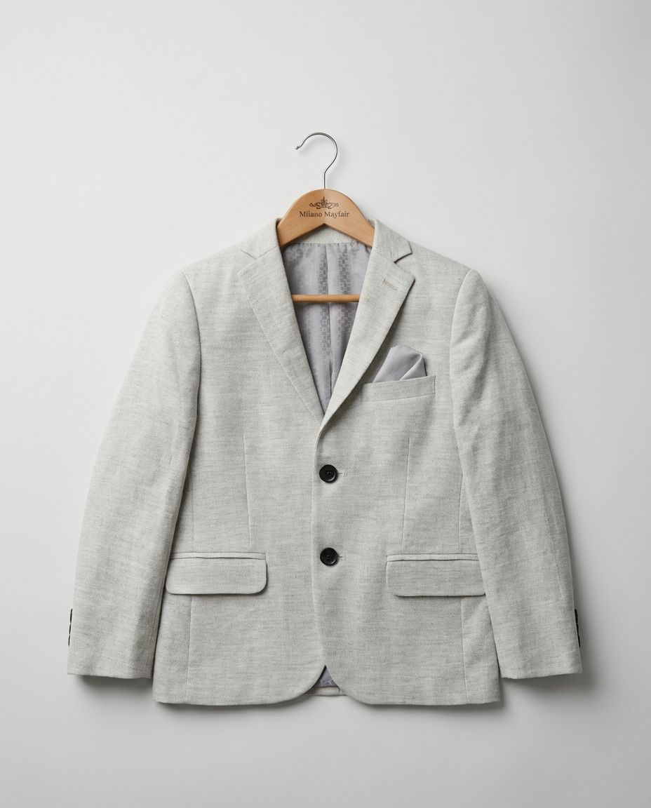 LIGHT GREY TEXTURED BLAZER