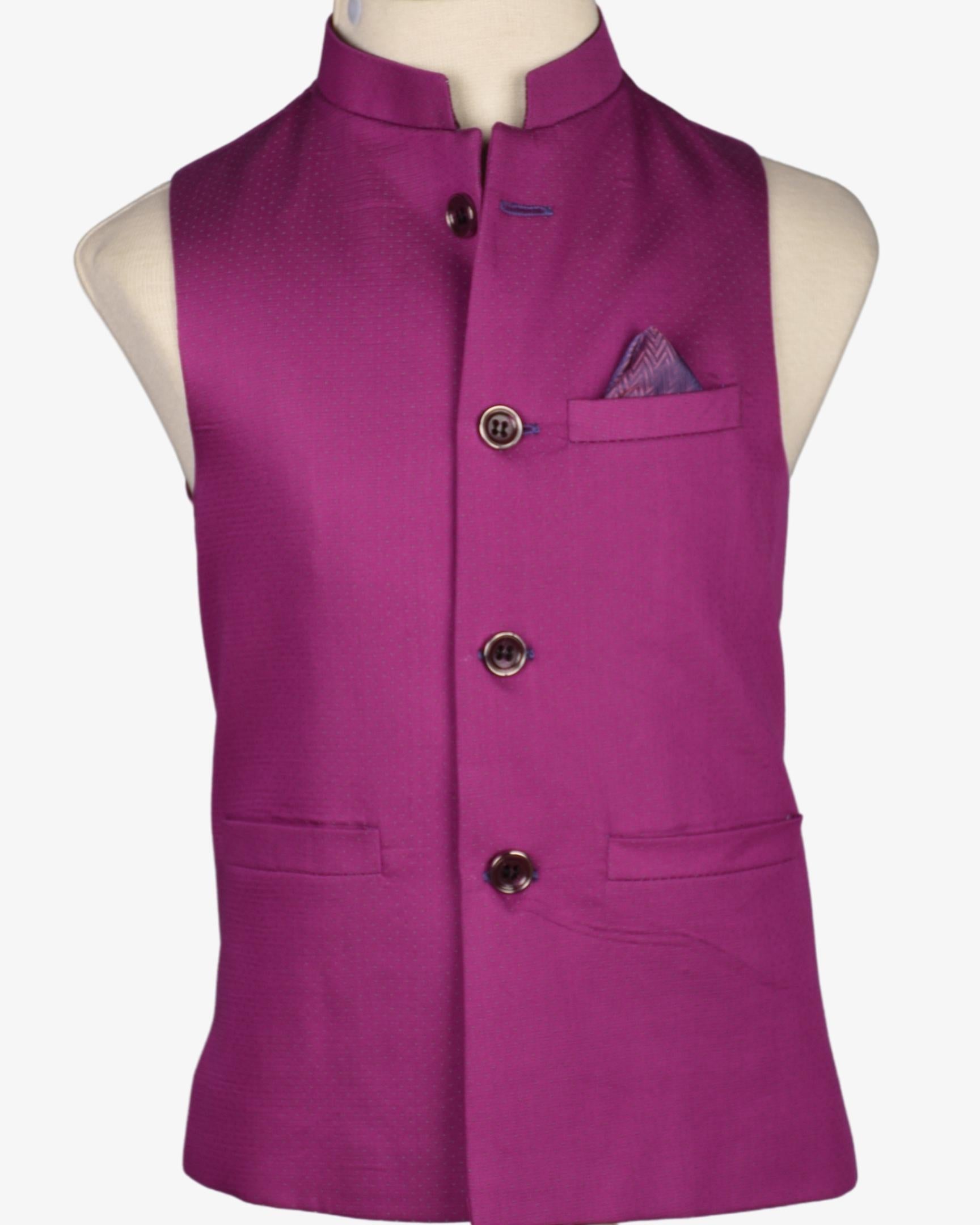 MAGENTA DOTTED WAIST COAT