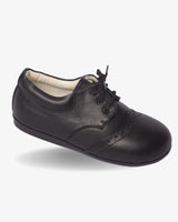 Boys classic black leather brogue shoe — front view
