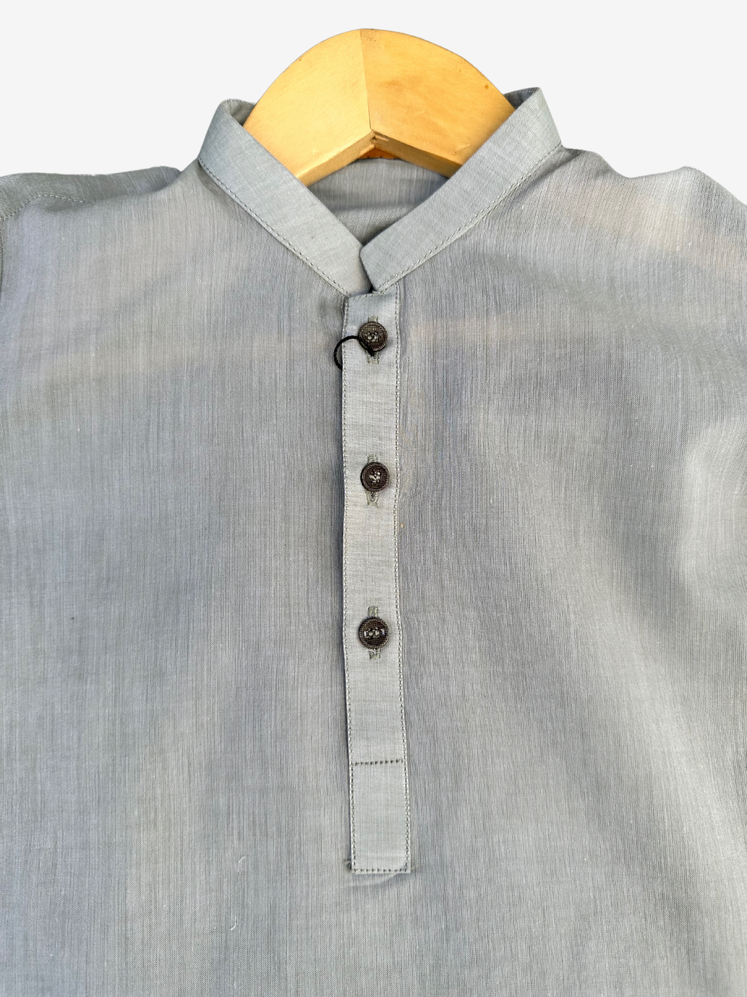 SOFT GREY TEXTURED KURTA