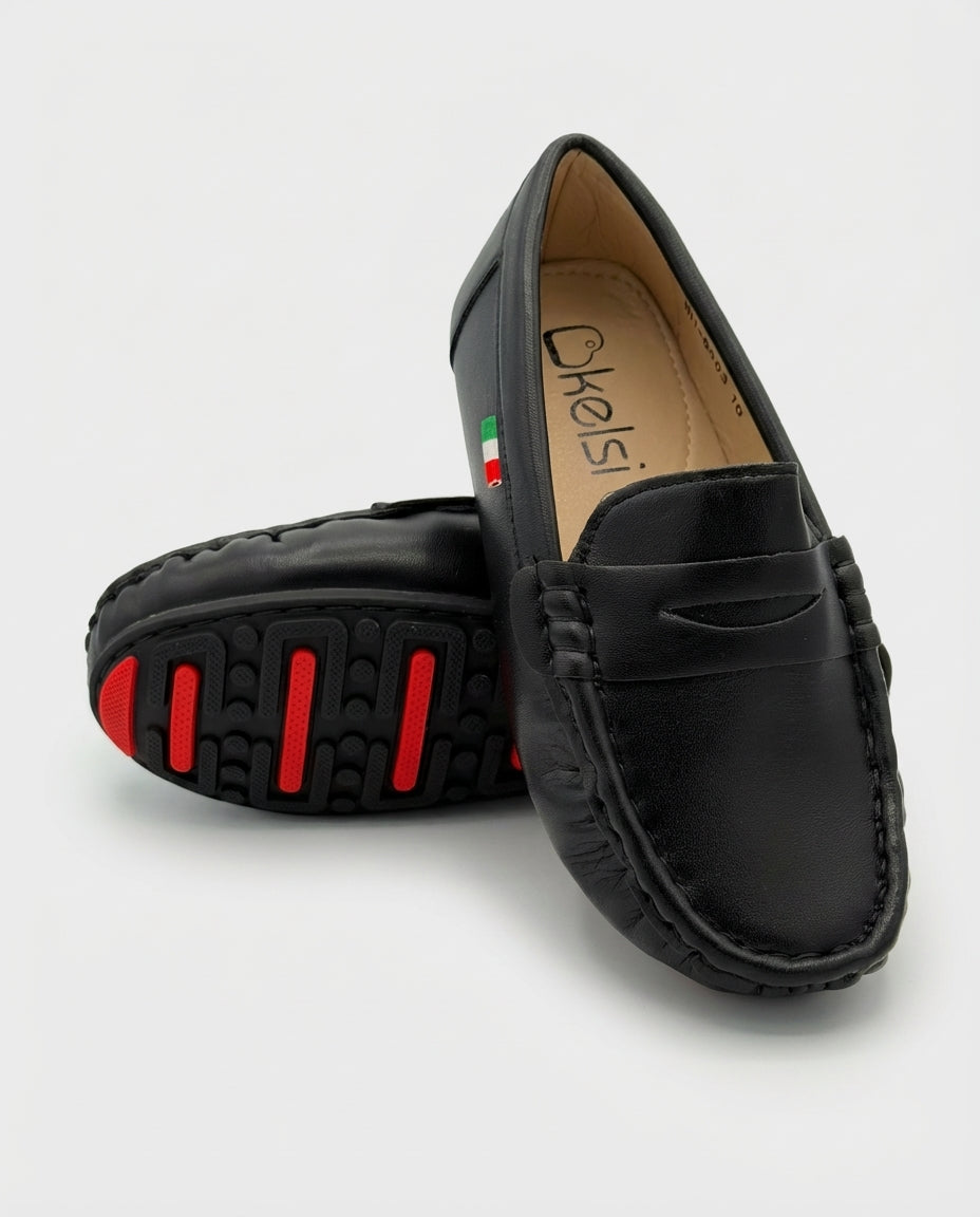 Black Milano Leather Loafers