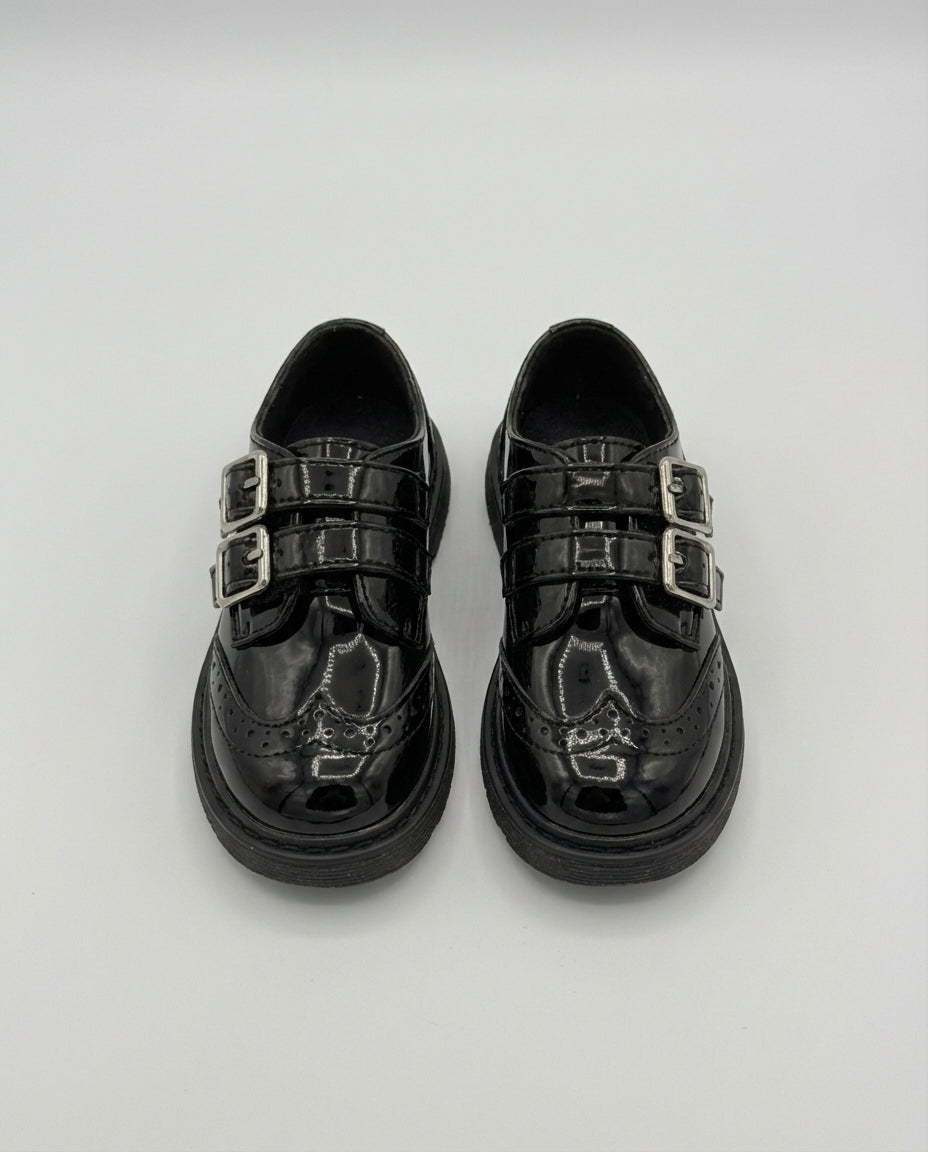 Glossy Black Monk Shoe