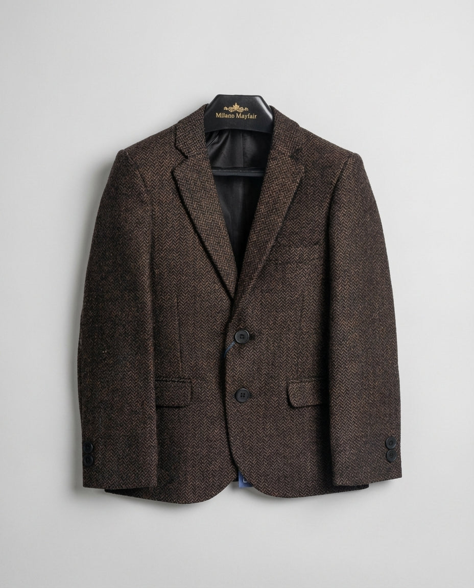 DARK BROWN TEXTURED BLAZER