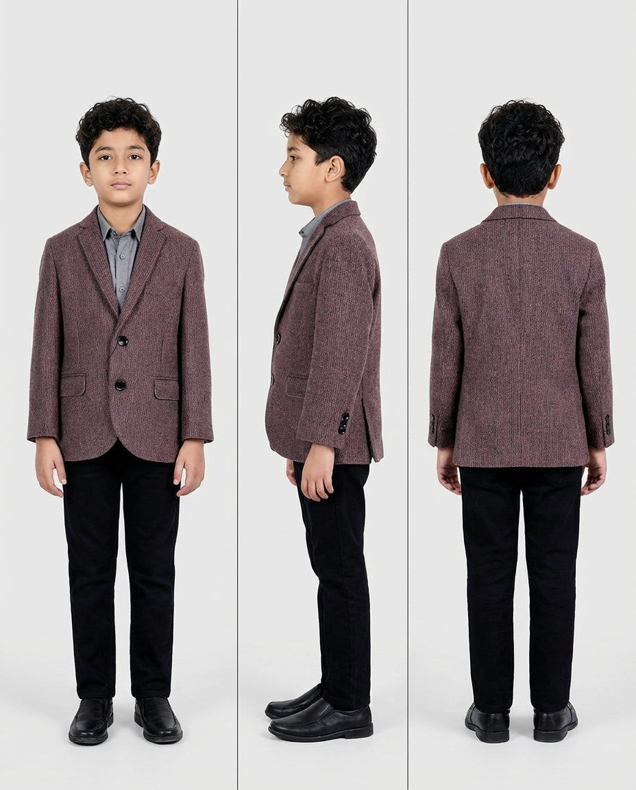 Brown Tweed Blazer for Boys — Blazers for Boys — View 3 | Little Giants