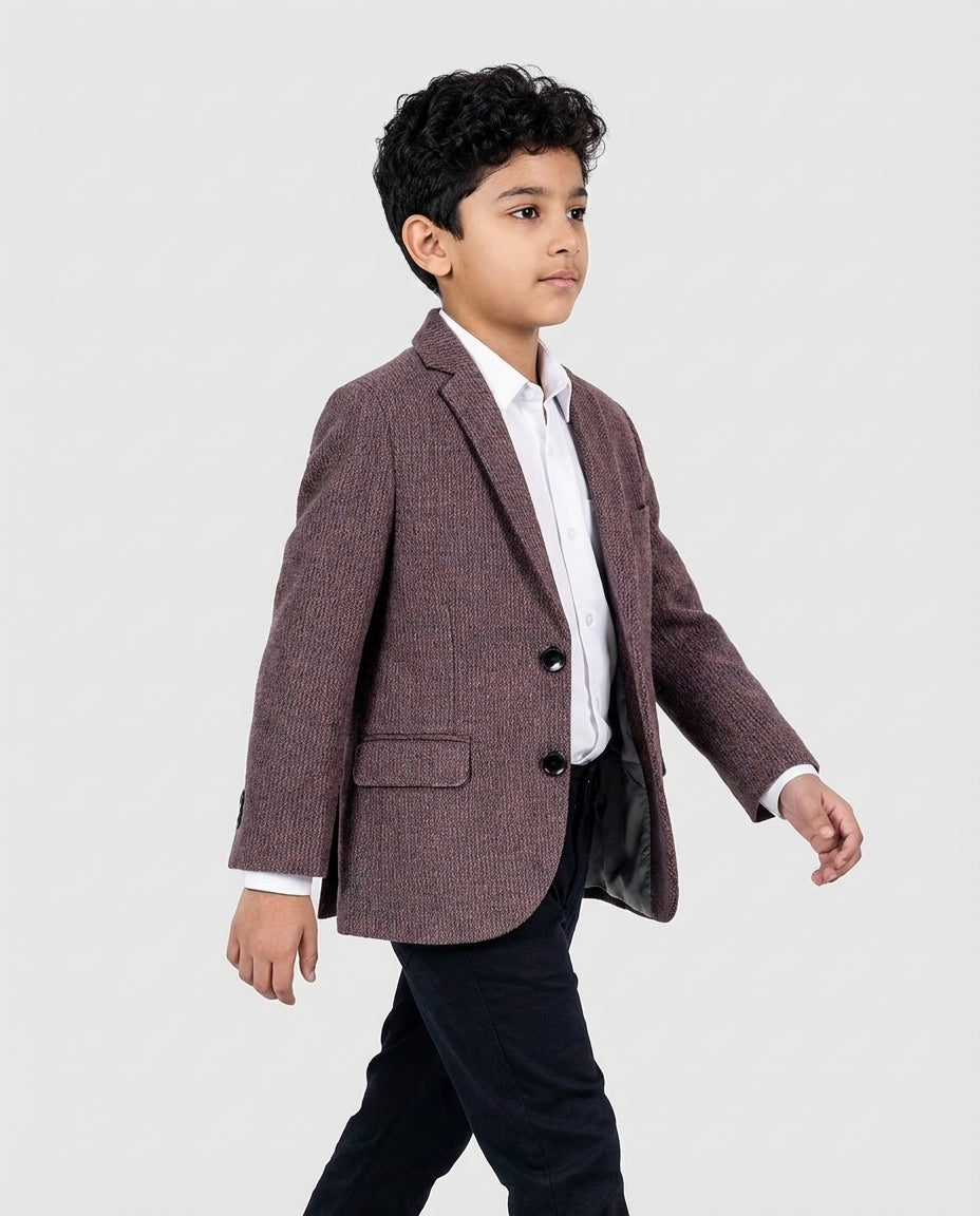 Brown Tweed Blazer for Boys — Blazers for Boys — View 2 | Little Giants