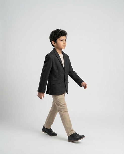 Charcoal Corduroy Blazer for Boys — Blazers for Boys — View 2 | Little Giants