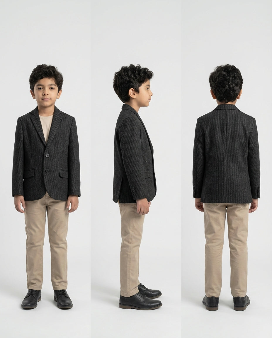 Charcoal Corduroy Blazer for Boys — Blazers for Boys — View 3 | Little Giants