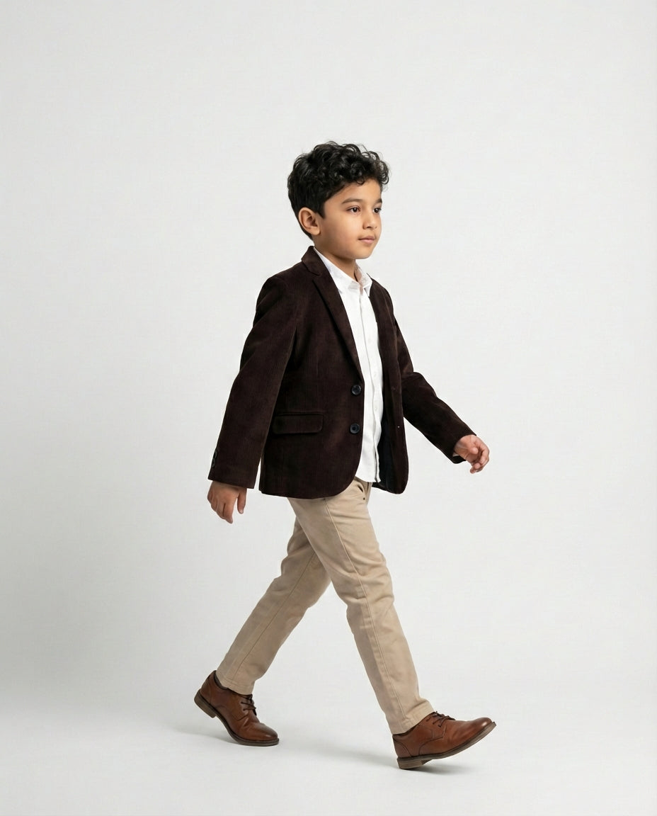 Maroon Corduroy Blazer for Boys — Blazers for Boys — View 2 | Little Giants
