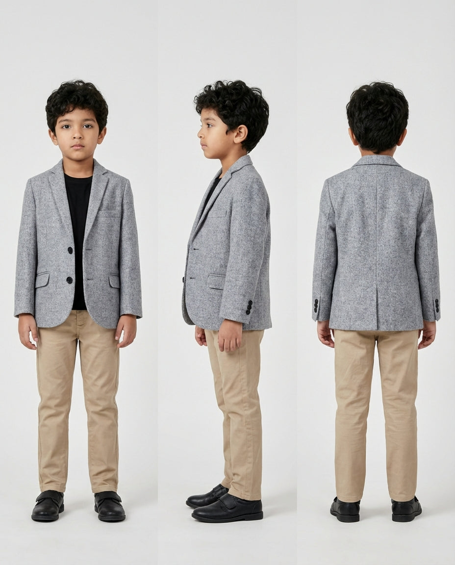 Dark Grey Blazer for Boys — Blazers for Boys — View 3 | Little Giants
