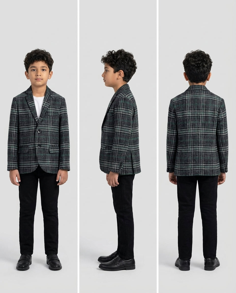 GREEN CHECK BLAZER