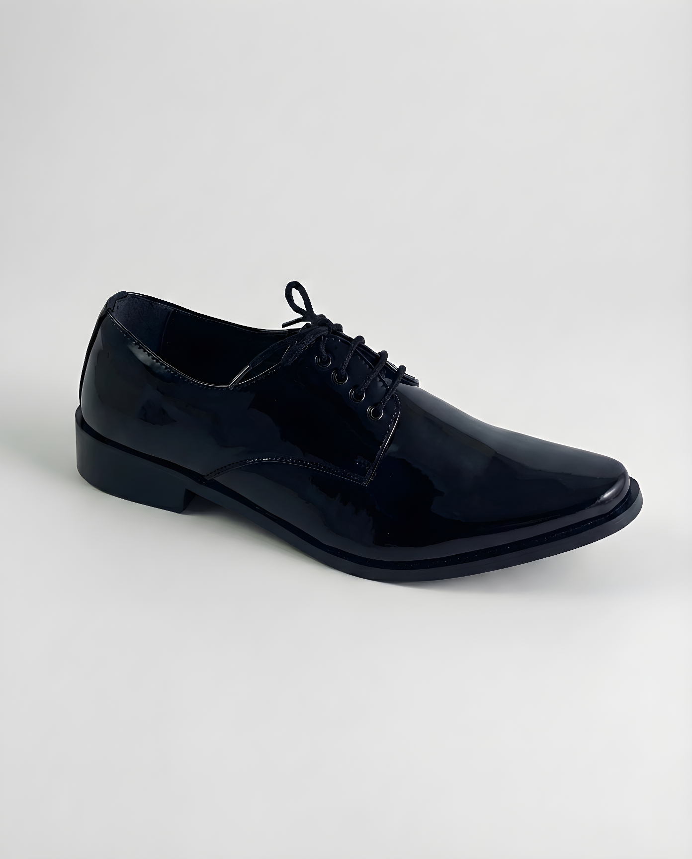Navy Patent Derby Shoe for Boys — Shoes for Boys — View 7 | Little Giants