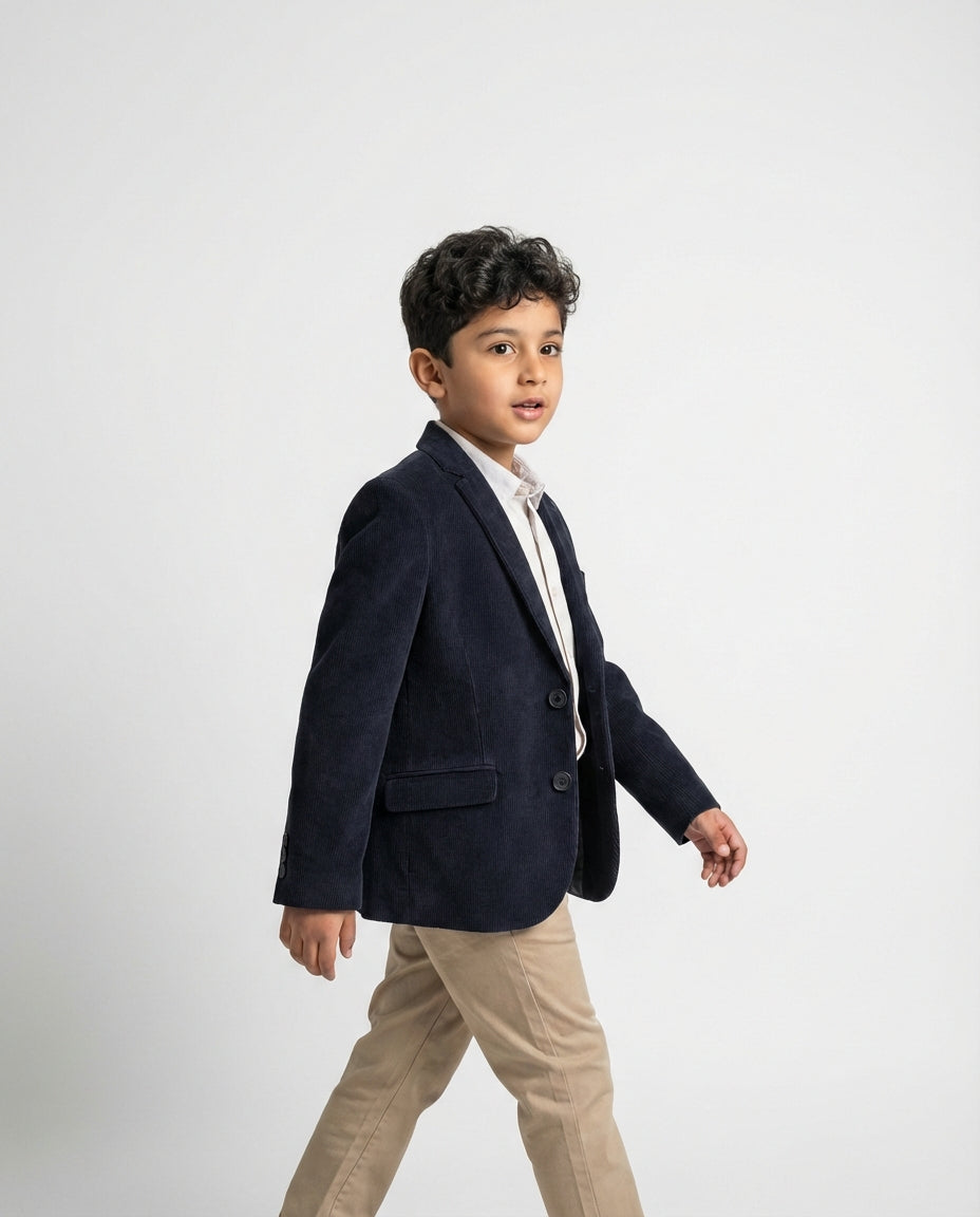 Navy Corduroy Blazer for Boys — Blazers for Boys — View 2 | Little Giants