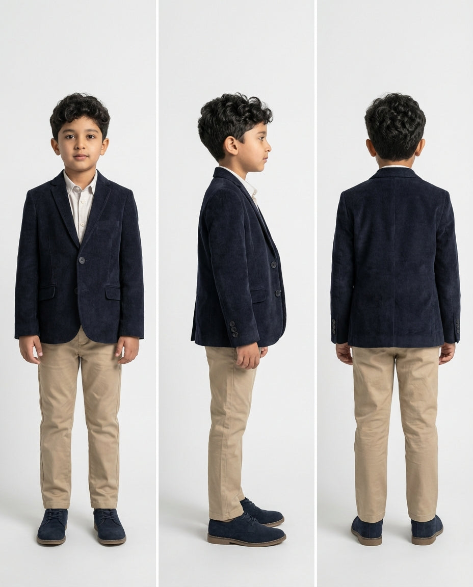 Navy Corduroy Blazer for Boys — Blazers for Boys — View 3 | Little Giants