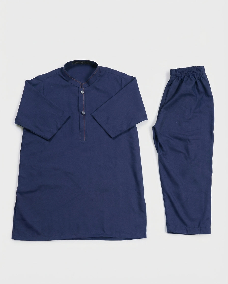 Navy kurta pajama set styling for Eid 2026