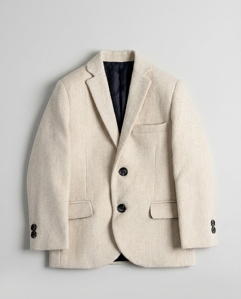 Oatmeal Textured Blazer for Boys — Blazers for Boys | Little Giants