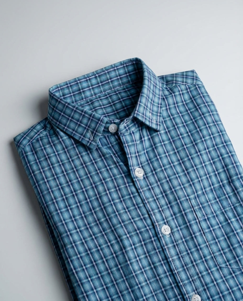 HUES OF BLUE CHECK SHIRT
