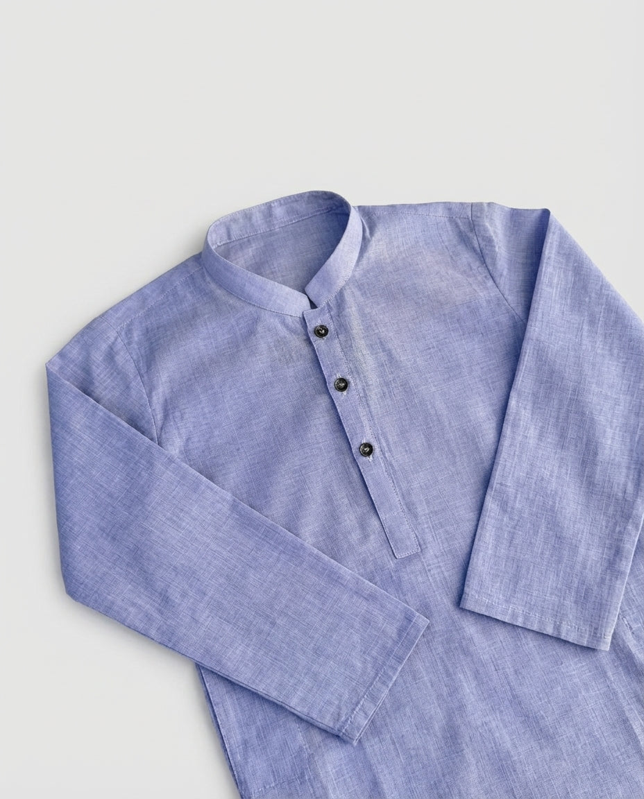 SKY BLUE CHAMBRAY KURTA
