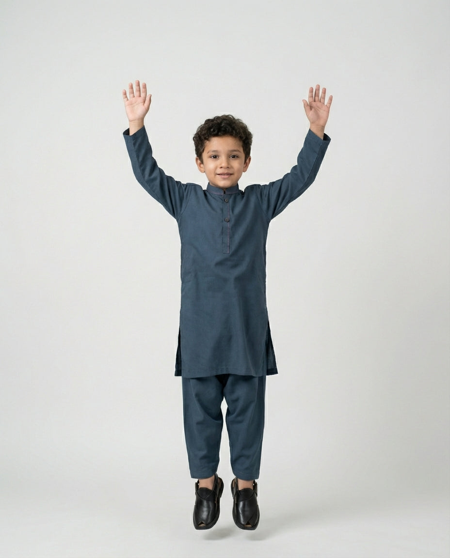 SLATE BLUE-TEAL SHALWAR KAMEEZ