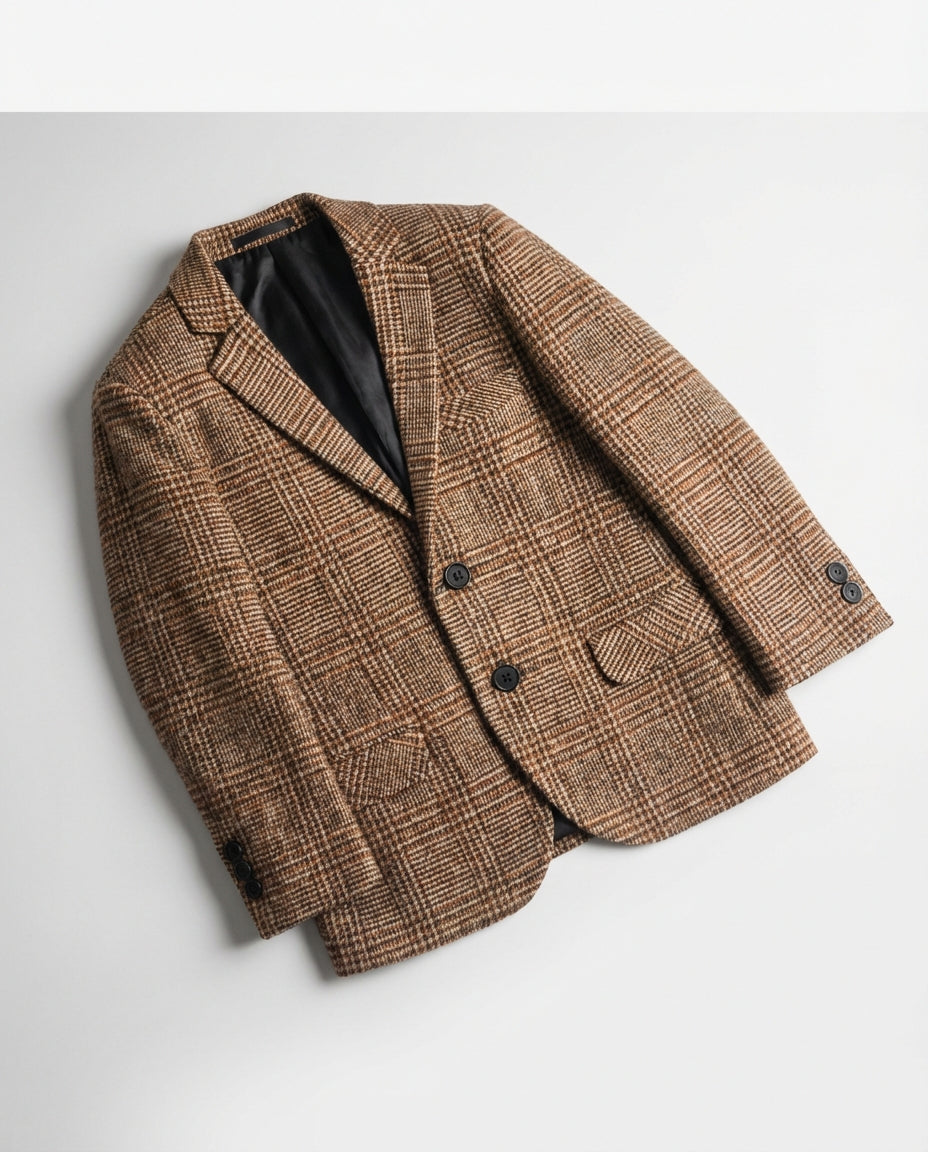 Light Brown Plaid Blazer for Boys — Blazers for Boys | Little Giants