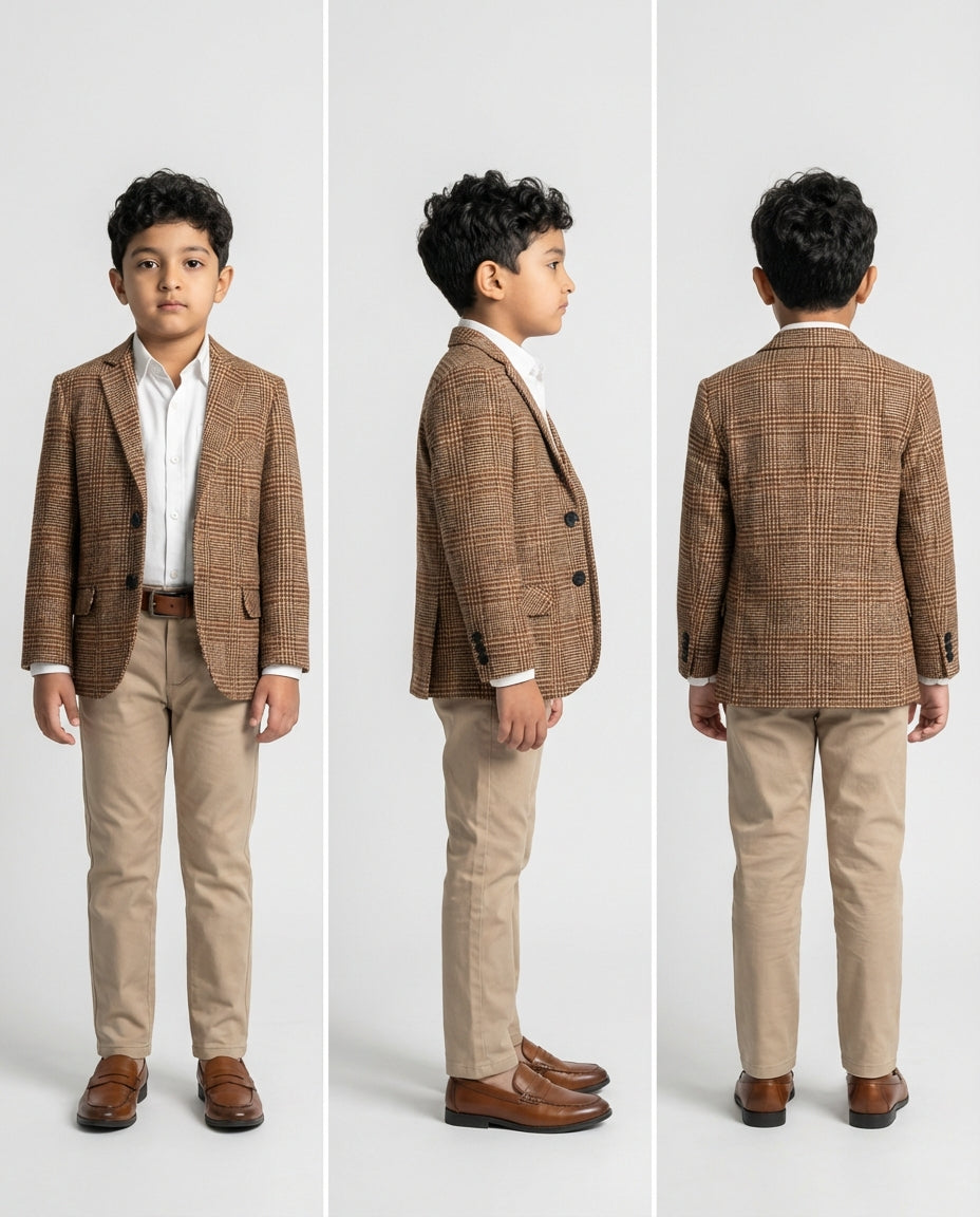 LIGHT BROWN PLAIN BLAZER