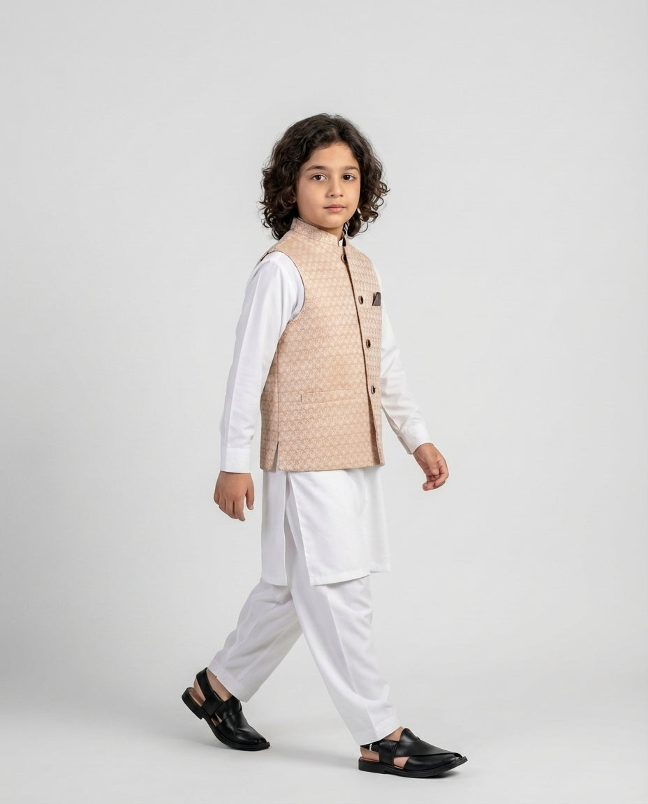 CAMEL TEXTURED WAIST COAT