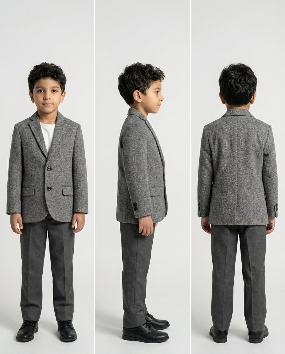 BLACK TEXTURED BLAZER