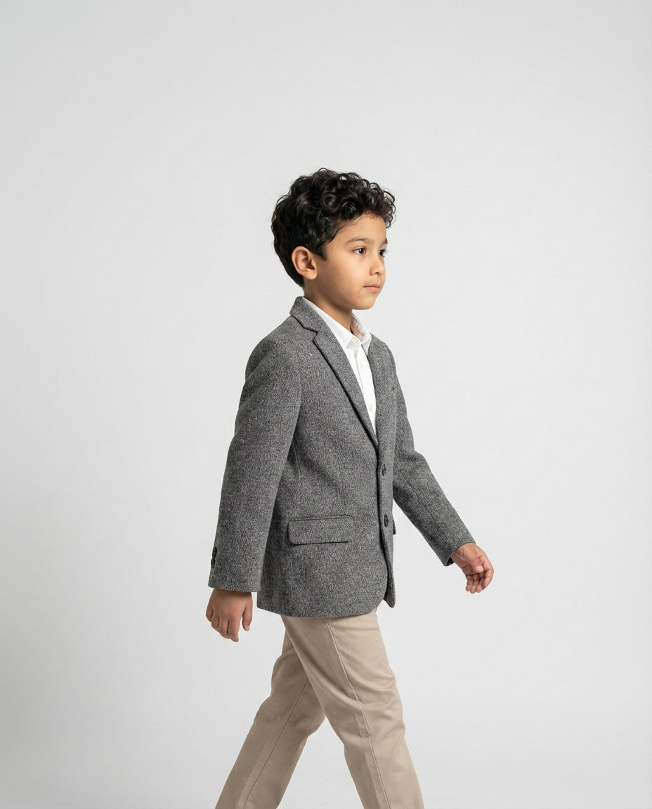 BLACK TEXTURED BLAZER