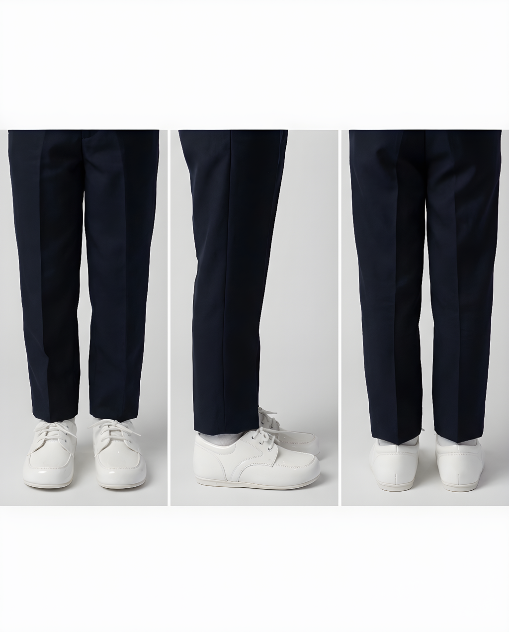 Boys classic white leather oxford shoe — toe detail