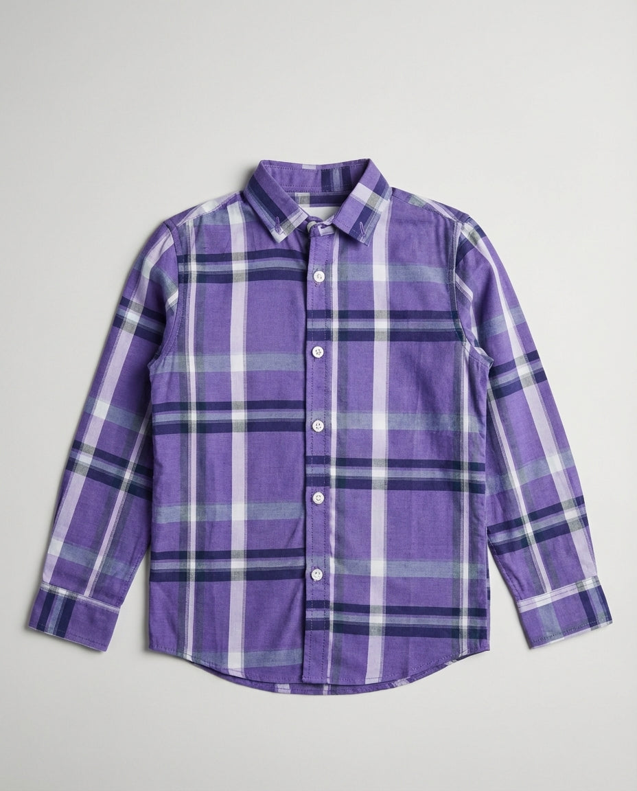 LOPSIDED PURPLE CHECK SHIRT