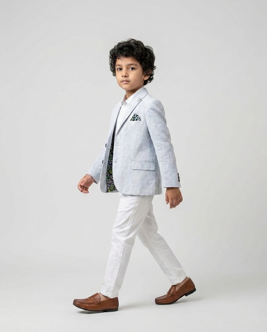 EMERALD FLORAL TIERED BLAZER