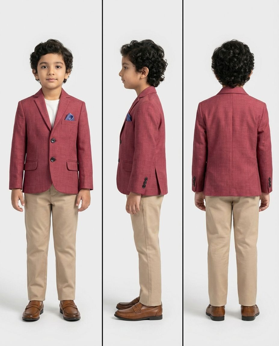 Crimson Red Tailored Blazer for Boys — Blazers for Boys — View 3 | Little Giants