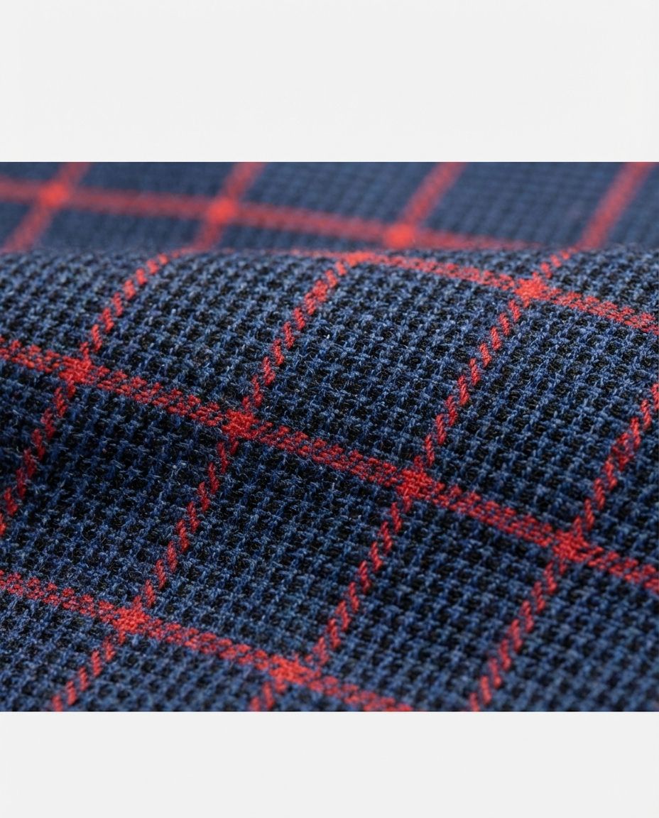 NAVY RED CHECK BLAZER