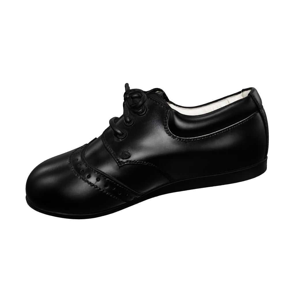 Classic Black Leather Brogue for Boys — Early Steps Matte