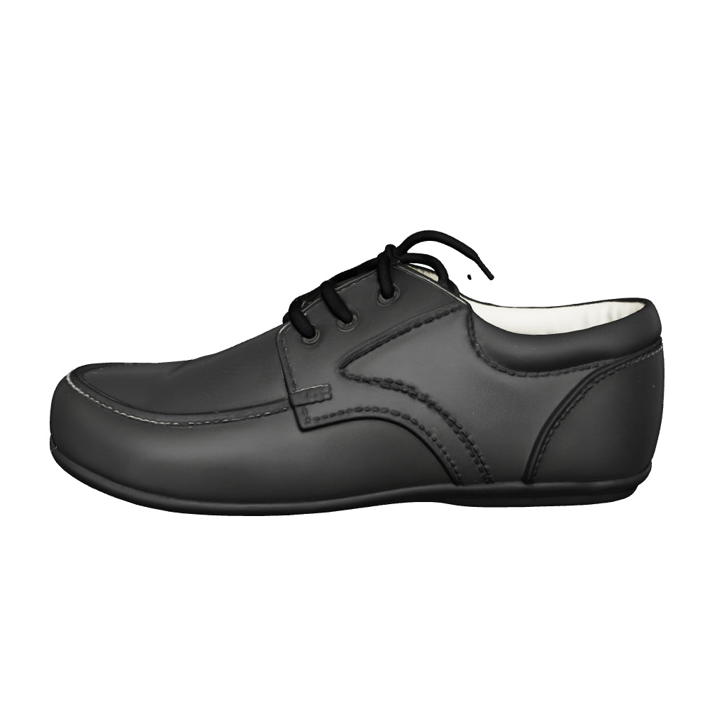 Classic Black Derby Shoe for Boys — Royal Matte Finish