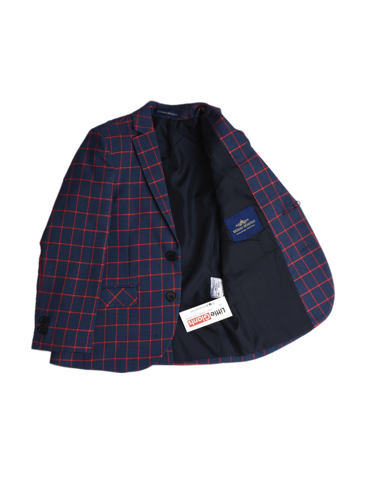 Blue Check Blazer for Boys — Blazers for Boys — View 6 | Little Giants