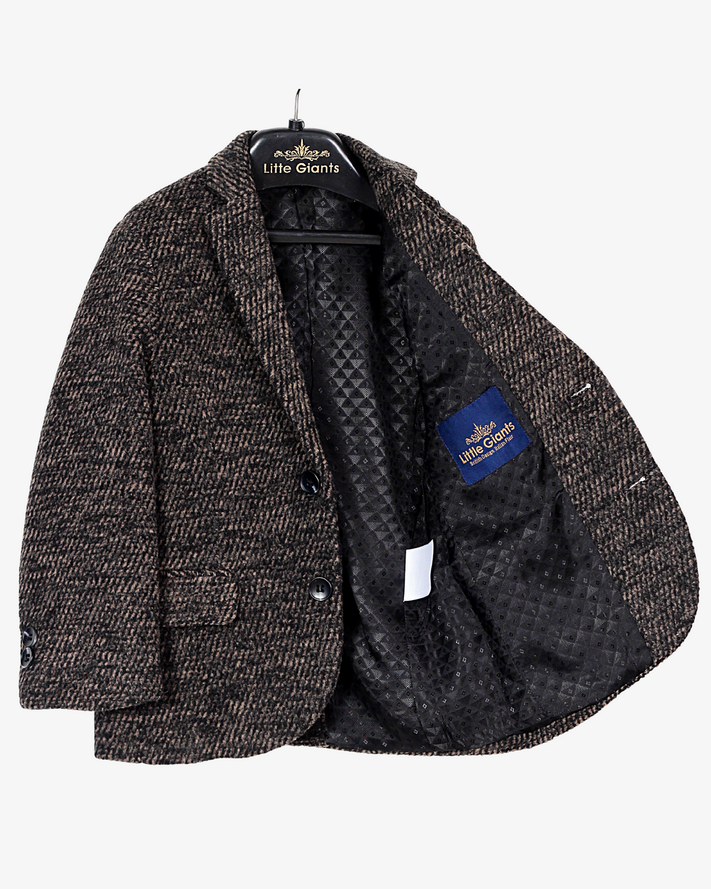 Espresso Textured Tweed Blazer for Boys — Blazers for Boys — View 4 | Little Giants