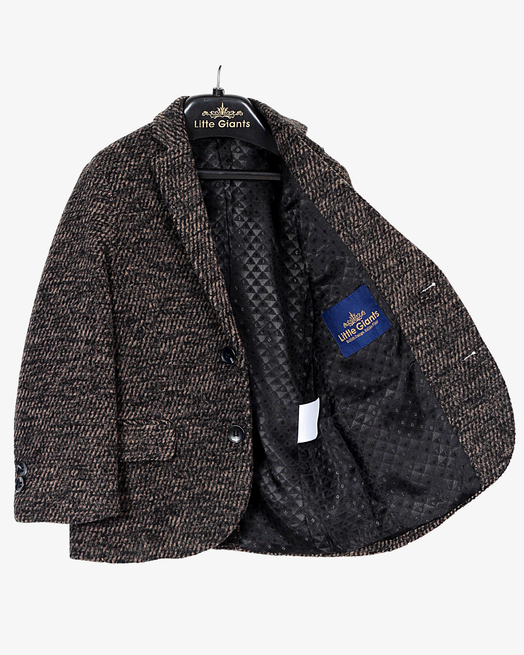 Espresso Textured Tweed Blazer for Boys — Blazers for Boys — View 4 | Little Giants