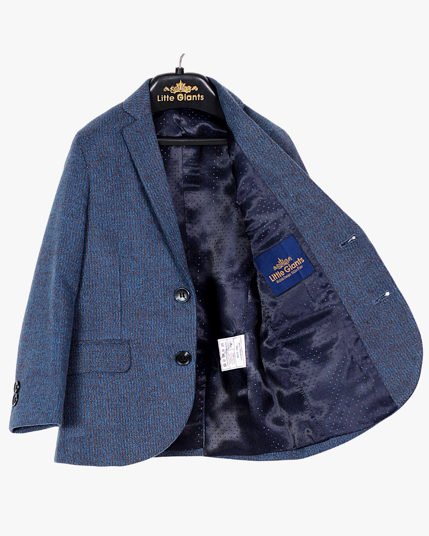 Blue Dotted Blazer for Boys — Blazers for Boys — View 6 | Little Giants