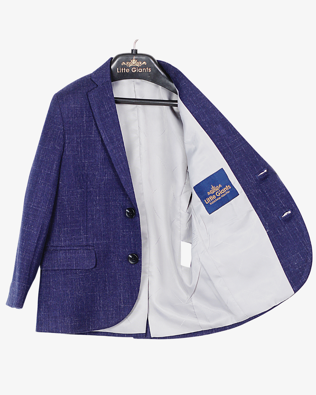 Blue Textured Blazer for Boys — Blazers for Boys — View 6 | Little Giants